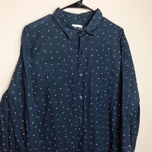 Navy Button Down Men's XL Slim Fit